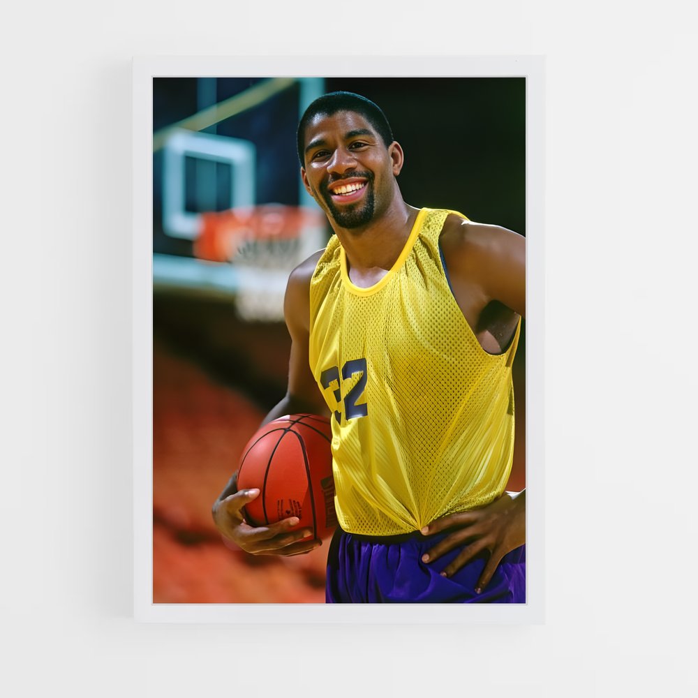 Poster Magic en Jaune – affiche Basketball (vue 3)